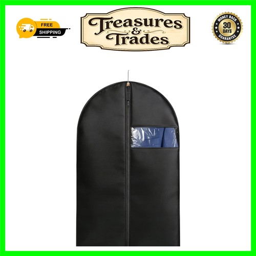 Elegant black garment bag - black,